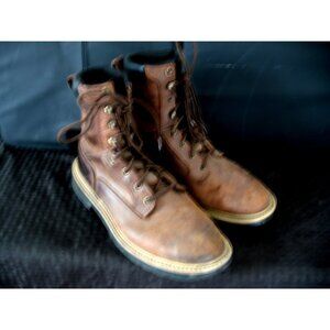 Noble Outfitters Men’s Rivet Round Toe Leather Upper, Work Boot Sizes 9W